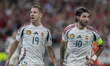 Barnabas Varga and Dominik Szoboszlai of Hungary celebrate the first goal during the FIFA...