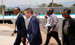 Paul Kagame, President of Rwanda, David Lappartient, President of the Union Cycliste Inter...
