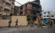 Nepal Army personnel patrol around Kathmandu, Nepal, on September 10, 2025, following the...