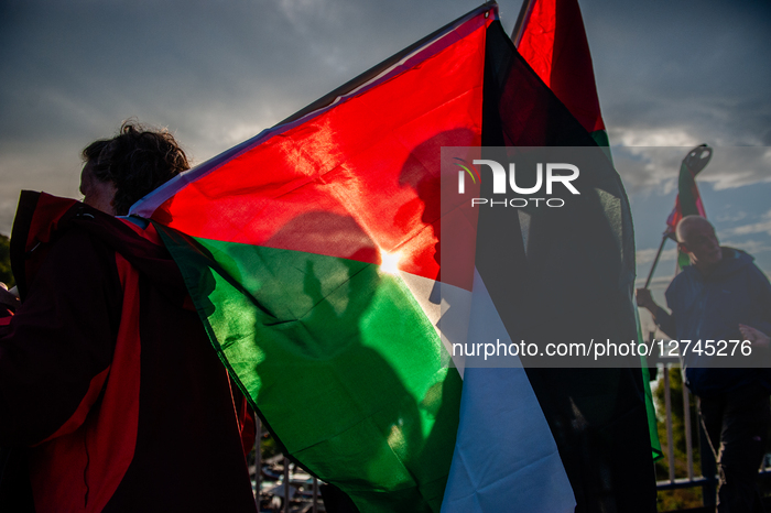 Palestinian Flag Parade Held In Nijmegen.