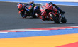 Francesco Bagnaia from Italy rides a Ducati Desmosedici GP25 of the Ducati Lenovo Team, fo...