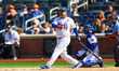 Former New York Mets player Edgardo Alfonzo (13) bats during the Alumni Classic baseball g...