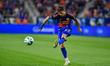 Cincinnati midfielder, Luca Orellano, appears during the Major League Soccer match between...