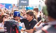 Marco Bezzecchi of Aprilia Racing MotoGP and Kimi Antonelli participate in the Race of the...