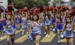 Garfield High School cheerleaders perform during the East L.A. Mexican Independence Day Pa...