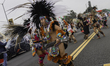 Paraders perform traditional Mexican dances during the East L.A. Mexican Independence Day...