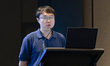 Kim Ji-hyuk, an AI Specialist at Google Cloud, delivers a presentation during the side eve...