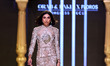 A model walks the ramp showcasing designer Orab & Eakia X Floros's collection during the F...