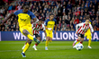 Union Saint-Gilloise forward Promise David scores the 0-1 during the match between PSV and...