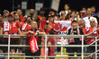 Canada fans are in action during the International Friendly match between Romania and Cana...