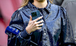Noa Vahle of ZIGGO Sport attends the match between PSV and Royale Union Saint-Gilloise at...
