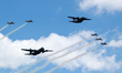 Mexican Air Force aircraft participate in the Civic-Military Parade, commemorating the 215...