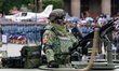A member of Mexico's armed forces participates in the Civic-Military Parade, commemorating...
