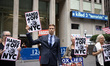 Erik Bottcher, a New York City Council Member for District 3 in Manhattan, joins protester...