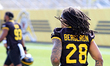 Hamilton Tiger-Cats player Cam Bergeron goes to the field during the Canadian Football Lea...