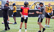 Hamilton Tiger-Cats quarterback Bo Levi Mitchell participates in the Canadian Football Lea...