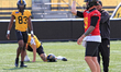 Hamilton Tiger-Cats quarterback Bo Levi Mitchell throws a ball during the Canadian Footbal...