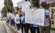 WGA members, SAG members, and other demonstrators gather at the Disney lot to protest ABC'...