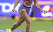  Anna Hall of Team United States competes during the High Jump leg in the Heptathlon on da...