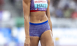  Anna Hall of Team United States competes during the High Jump leg in the Heptathlon on da...