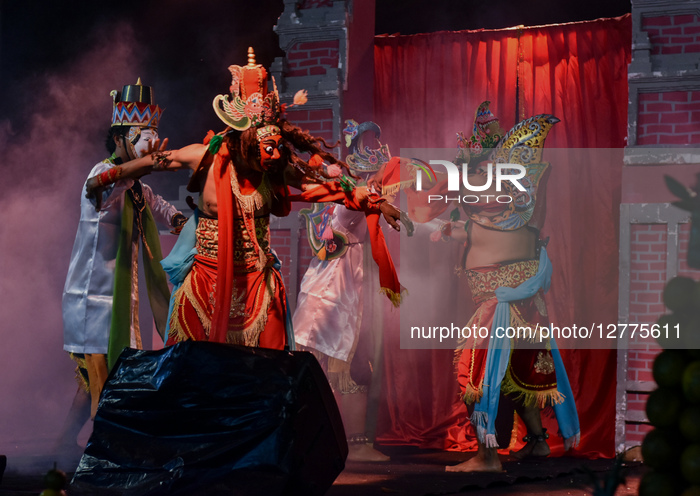 Menak Puppet Performance In Malang Indonesia 