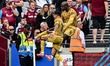Jean Philippe Mateta (14 Crystal Palace) celebrates after scoring the team's first goal du...
