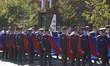 A 300-meter Serbian flag is at the military parade ''Power of Unity'' in Belgrade, Serbia,...
