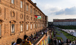 Demonstrators march during a rally in support of Palestine in Turin, Italy, on September 2...