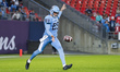 Kicker John Haggerty #29 of the Toronto Argonauts punts the ball in the first half during...
