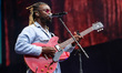 Eric Burton of Black Pumas performs during the Farm Aid 40 Music Festival in Minneapolis,...