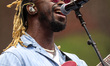 Eric Burton of Black Pumas performs during the Farm Aid 40 Music Festival in Minneapolis,...