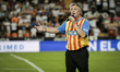 The singer Francisco sings the regional anthem of Valencia before the LaLiga match between...