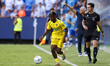 Efe Ugiagbe of Cadiz CF runs with the ball during the La Liga Hypermotion match between Ma...