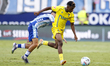 Efe Ugiagbe of Cadiz CF runs with the ball during the La Liga Hypermotion match between Ma...