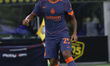 Manuel Akanji plays during the Serie A match between FC Internazionale and Sassuolo in Mil...