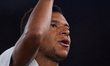 Kylian Mbappe of Real Madrid celebrates after scoring the team's third goal during the LaL...