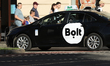 A Bolt car is seen on the street in Krakow, Poland, on August 12, 2025. 