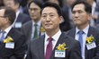 Seoul Mayor Oh Se-hoon arrives at the 13th annual Restart Job Fair at Gwanghwamun Square i...