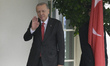 US President Donald Trump greets the President of the Republic of Turkey, Tayyip Erdogan,...