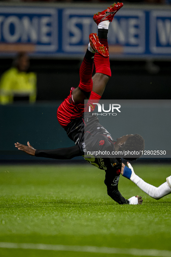 Excelsior player Derensilli Sanches Fernandes plays during the match between Excelsior Rotterdam and PSV Eindhoven at Stadium Woudestein for... by EYE4images/NurPhoto
