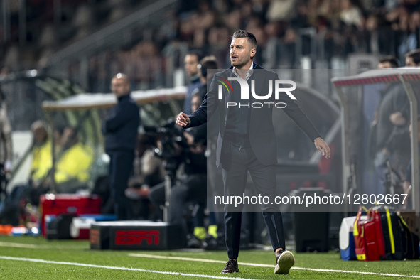 Excelsior trainer Ruben den Uil is present during the match between Excelsior Rotterdam and PSV Eindhoven at Stadium Woudestein for the Dutc... by EYE4images/NurPhoto