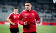 Erik Janza warms up before the game between KS Cracovia and Gornik Zabrze in Krakow, Polan...