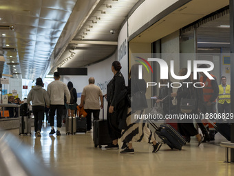In Lisbon, Portugal, on September 28, 2025, passengers are at the arrivals hall at Lisbon Airport as several incoming flights are canceled d... by Luis Boza/NurPhoto