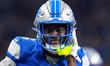 DETROIT,MICHIGAN-SEPTEMBER 14: Detroit Lions cornerback Terrion Arnold (6) gestures after...