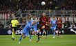 Adrien Rabiot and Stanislav Lobotka are in action during the Serie A match between AC Mila...