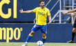 Sergio Ortuno of Cadiz CF controls the ball during the La Liga Hypermotion match between C...