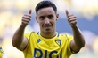Iza Carcelen of Cadiz CF shows appreciation to fans during the La Liga Hypermotion match b...