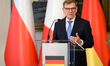 Germany's Foreign Minister Johann Wadephul addresses the media during the Weimar Triangle...