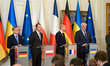 From left to right, Germany's Foreign Minister Johann Wadephul, Poland's Deputy Prime Mini...