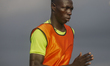 Abissa Jaures Kouakou of Comoros' US Zilimadjou warms up as Nigeria's Remo Stars progress...